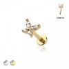 BUTTERFLY CZ STONE TOP PUSHIN (THREADLESS) 316L SURGICAL STEEL LABRET SET